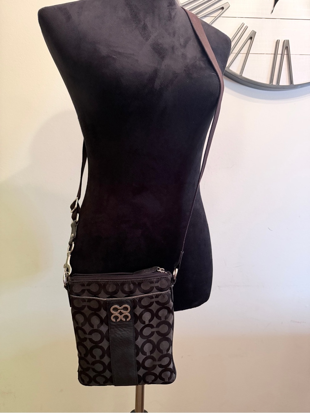 Coach Black/grey Signature Crossbody Bag